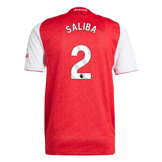 SALIBA #2 Authentic Arsenal Home Soccer Jersey 2025/26 Red
