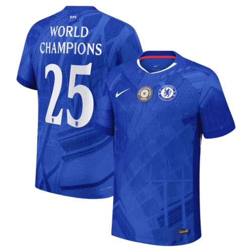 WORLD CHAMPIONS #25 Chelsea Home Authentic Soccer Jersey 2025/26 with chest badge
