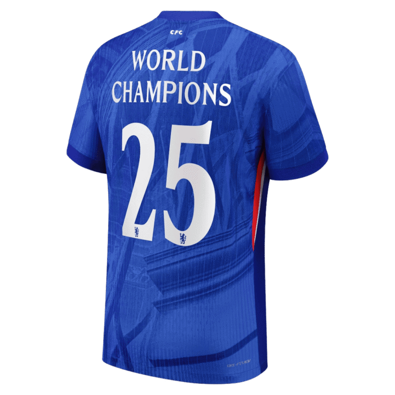 WORLD CHAMPIONS #25 Chelsea Home Authentic Soccer Jersey 2025/26 with chest badge