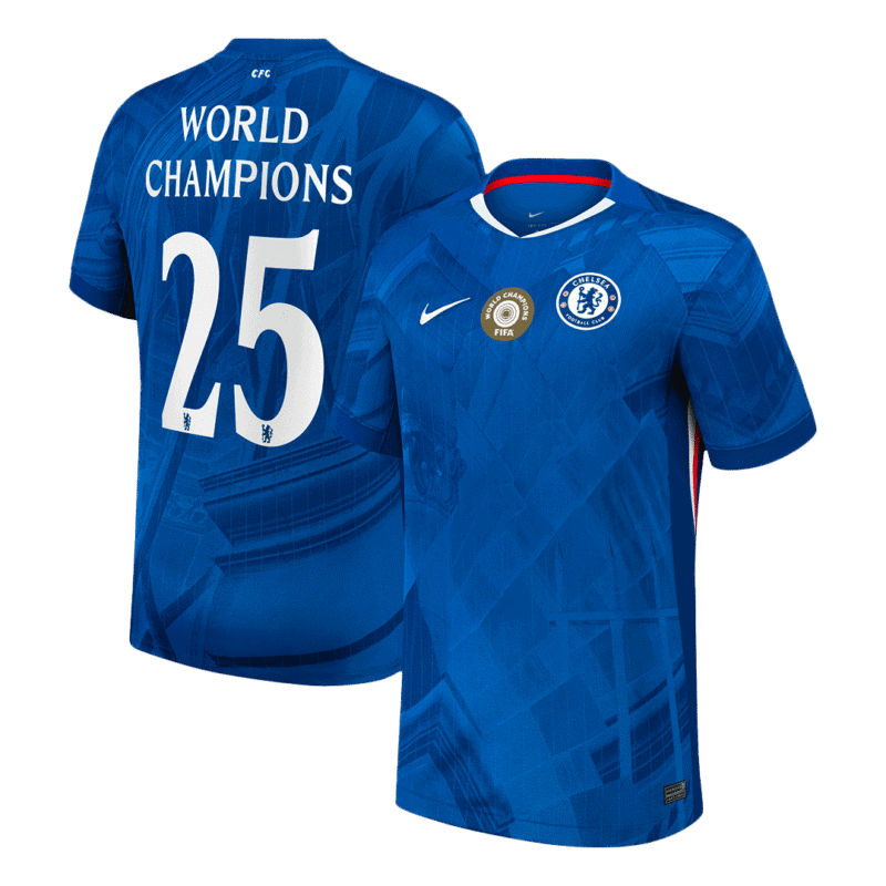 WORLD CHAMPIONS #25 Chelsea Home Soccer Jersey 2025/26 with chest badge