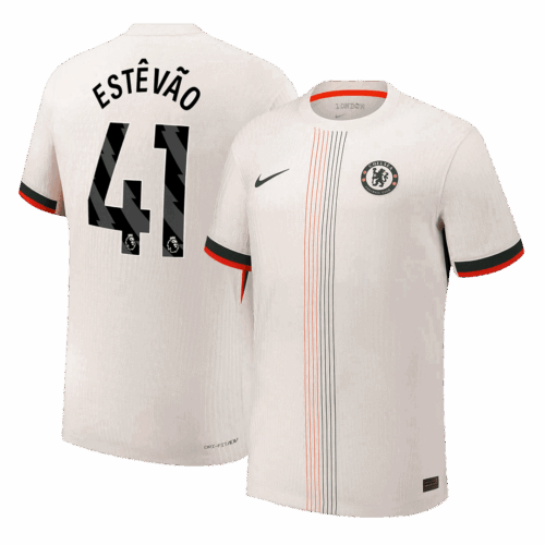 ESTÊVÃO #41 Authentic Chelsea Away Soccer Jersey 2025/26 White