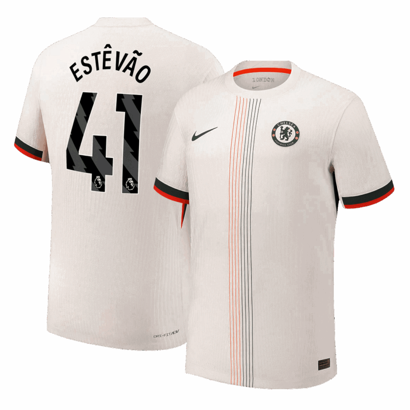 ESTÊVÃO #41 Authentic Chelsea Away Soccer Jersey 2025/26 White