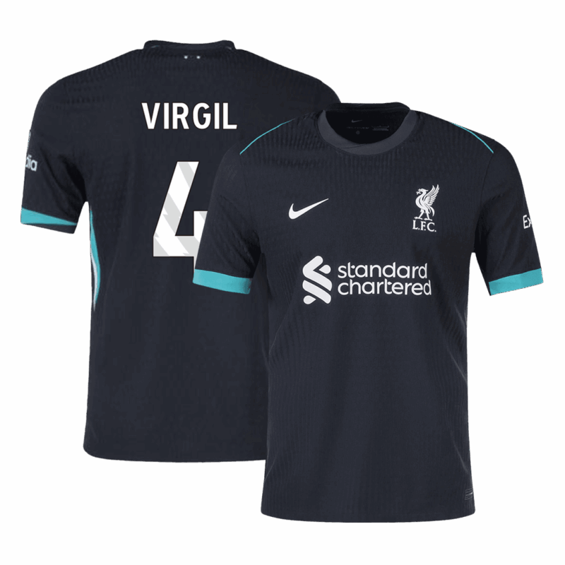 621610_1 Liverpool VIRGIL #4 Away Soccer Jersey Authentic