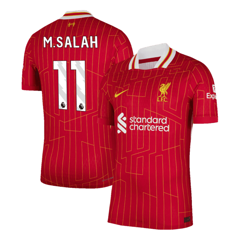 M.SALAH #11 Liverpool Home Authentic Soccer Jersey 2024/25