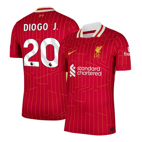 DIOGO J. #20 Liverpool Home Authentic Soccer Jersey 2024/25