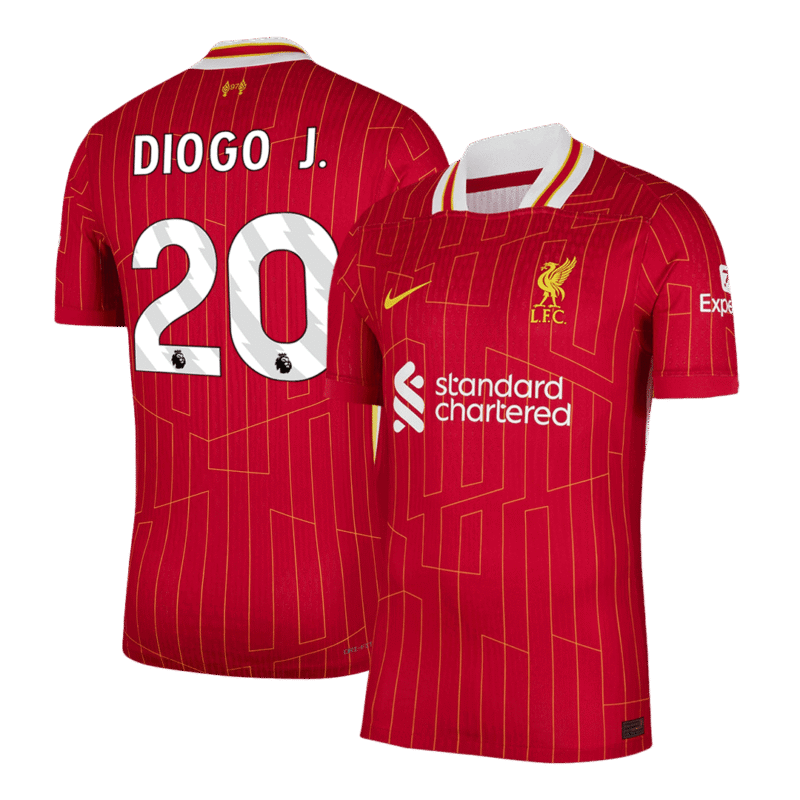 DIOGO J. #20 Liverpool Home Authentic Soccer Jersey 2024/25