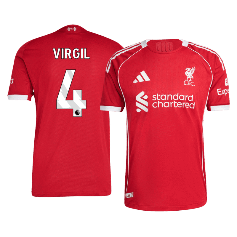 VIRGIL #4 Liverpool Home Authentic Soccer Jersey 2025/26