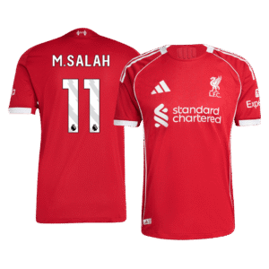 M.SALAH #11 Liverpool Home Authentic Soccer Jersey 2025/26
