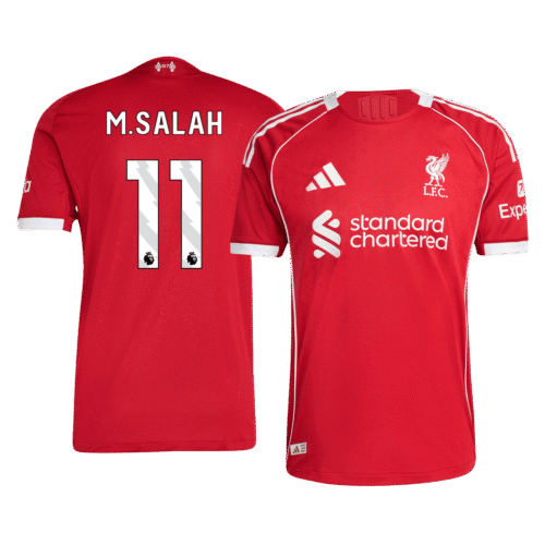 M.SALAH #11 Liverpool Home Authentic Soccer Jersey 2025/26