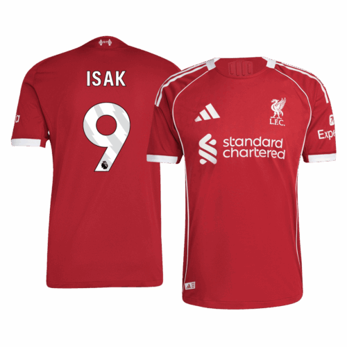 ISAK #9 Liverpool Home Authentic Soccer Jersey 2025/26