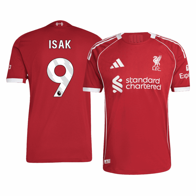 ISAK #9 Liverpool Home Authentic Soccer Jersey 2025/26