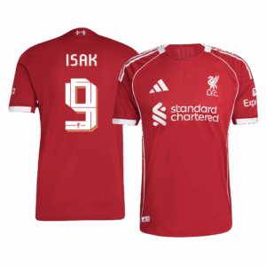 ISAK #9 Liverpool Home Authentic Soccer Jersey 2025/26