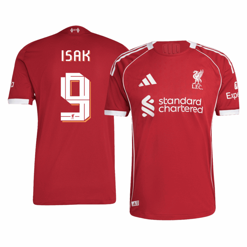 ISAK #9 Liverpool Home Authentic Soccer Jersey 2025/26