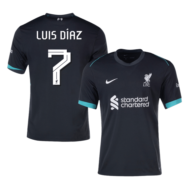 LUIS DÍAZ #7 Liverpool Away Soccer Jersey 2024/25 - UCL