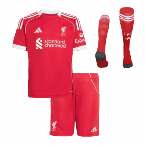 Kid's Liverpool Home Soccer Jersey Kit(Jersey+Shorts+Socks) 25/26 Red