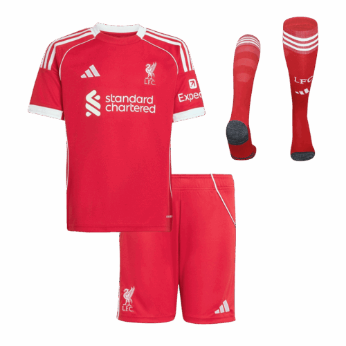 Kid's Liverpool Home Soccer Jersey Kit(Jersey+Shorts+Socks) 25/26 Red