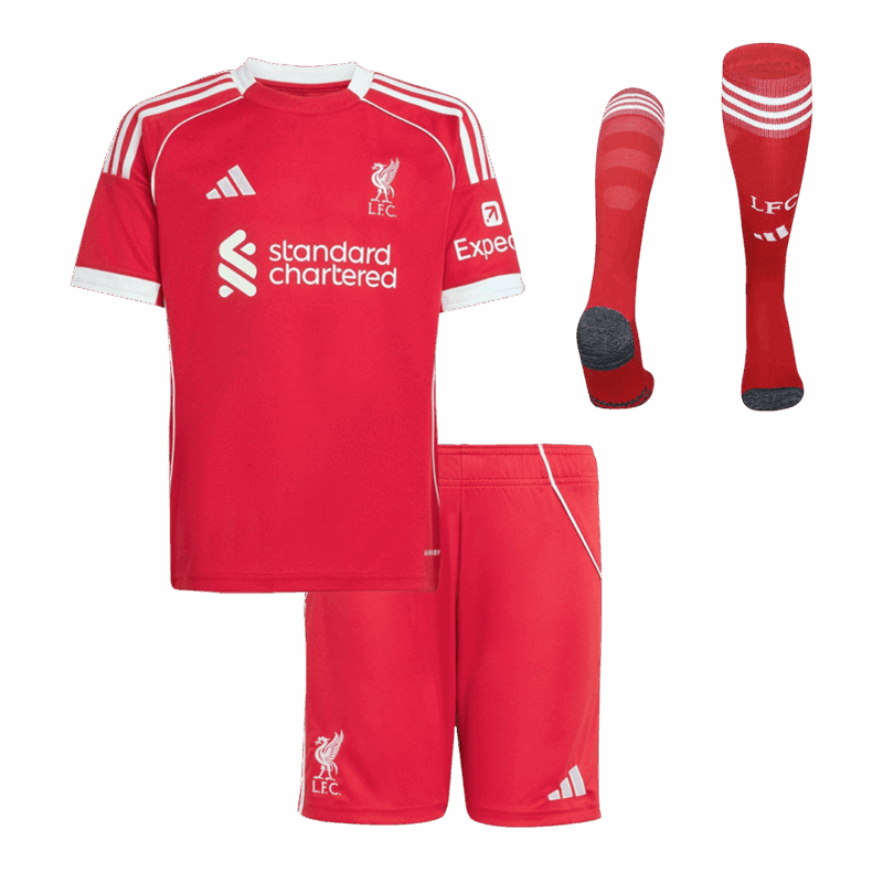 Kid's Liverpool Home Soccer Jersey Kit(Jersey+Shorts+Socks) 25/26 Red
