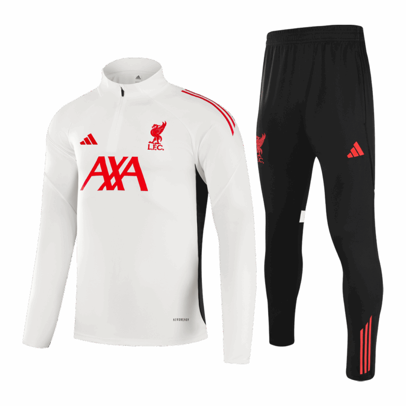 Kid's Liverpool Zipper Sweatshirt Kit(Top+Pants) 25/26 White