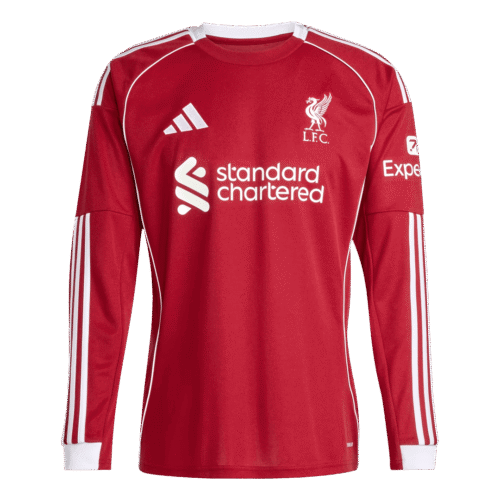 Liverpool Home Long Sleeve Soccer Jersey 2025/26