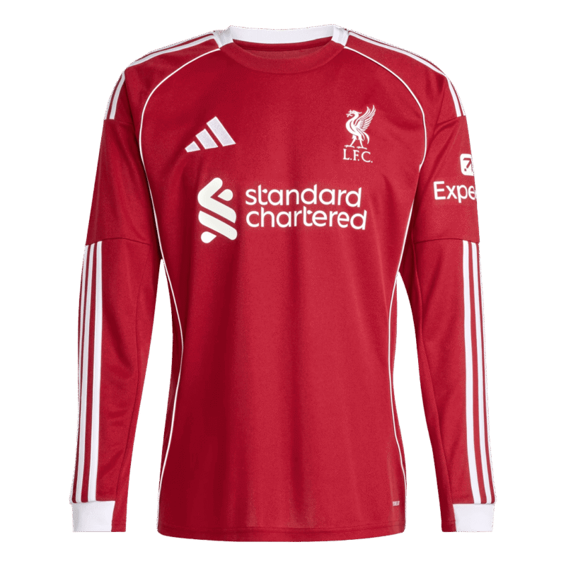 Liverpool Home Long Sleeve Soccer Jersey 2025/26