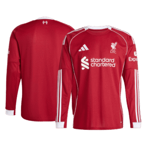 Liverpool Home Long Sleeve Soccer Jersey 2025/26