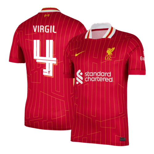 VIRGIL #4 Liverpool Home Soccer Jersey 2024/25 - UCL