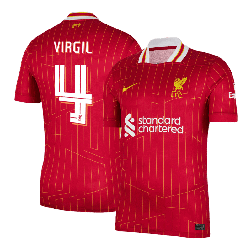 VIRGIL #4 Liverpool Home Soccer Jersey 2024/25 - UCL