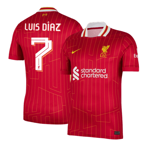 LUIS DÍAZ #7 Liverpool Home Soccer Jersey 2024/25 - UCL