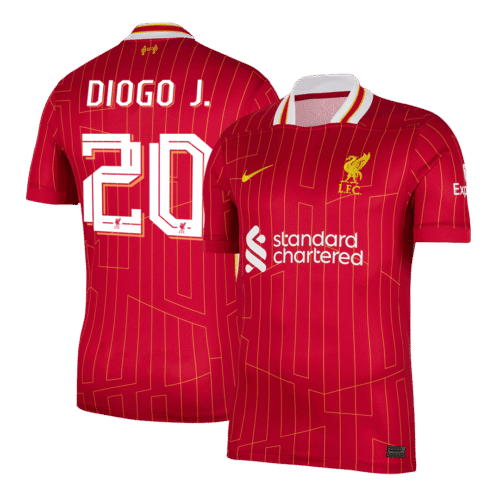 DIOGO J. #20 Liverpool Home Soccer Jersey 2024/25 -UCL