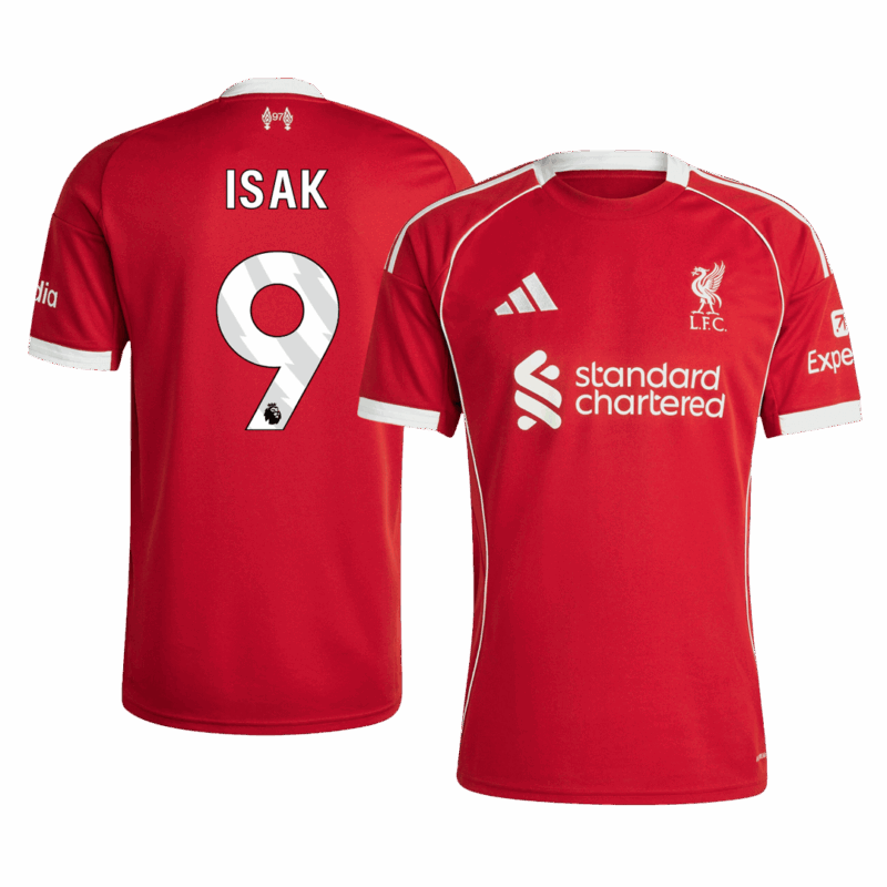 ISAK #9 Liverpool Home Soccer Jersey 2025/26
