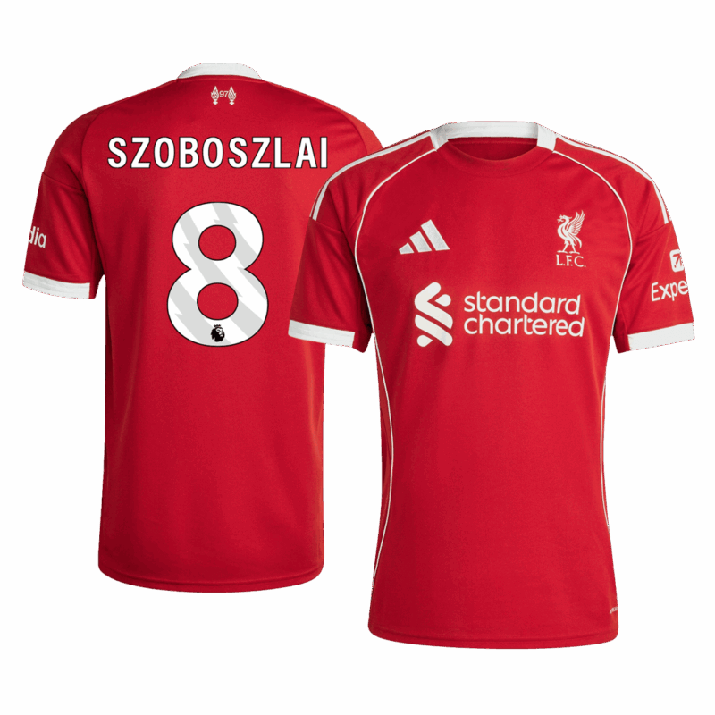 Liverpool SZOBOSZLAI #8 Home Soccer Jersey 2025/26
