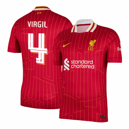 Liverpool VIRGIL #4 Home Soccer Jersey - UCL Edition