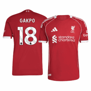 GAKPO #18 Authentic Liverpool Home Soccer Jersey 25/26 Red