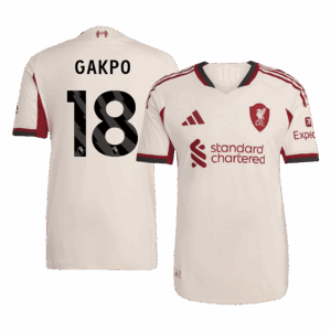 GAKPO #18 Authentic Liverpool Away Soccer Jersey 25/26 White