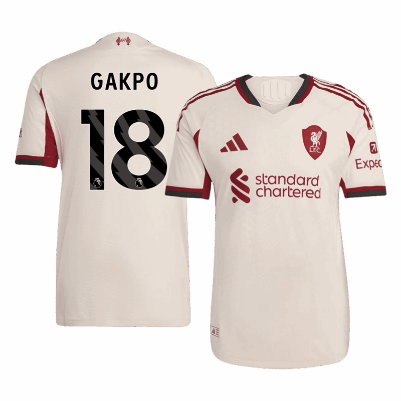 GAKPO #18 Authentic Liverpool Away Soccer Jersey 25/26 White
