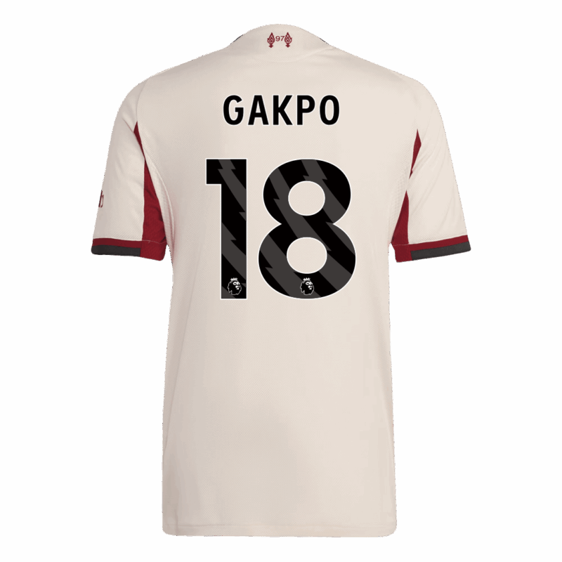 GAKPO #18 Authentic Liverpool Away Soccer Jersey 25/26 White