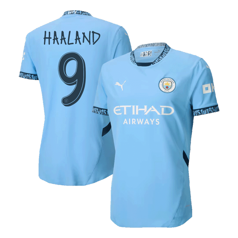 HAALAND #9 Manchester City Home Authentic Soccer Jersey 2024/25 - UCL