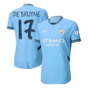 DE BRUYNE #17 Manchester City Home Authentic Soccer Jersey 2024/25 - UCL