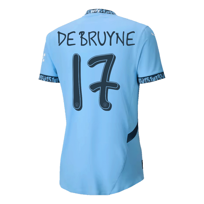 DE BRUYNE #17 Manchester City Home Authentic Soccer Jersey 2024/25 - UCL