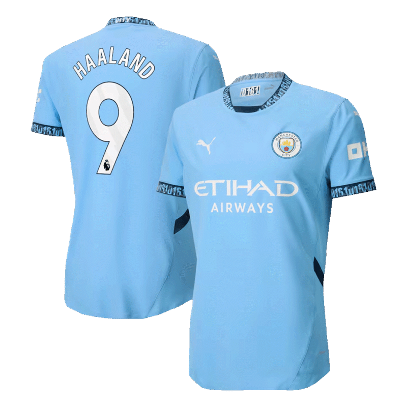 HAALAND #9 Manchester City Home Authentic Soccer Jersey 2024/25