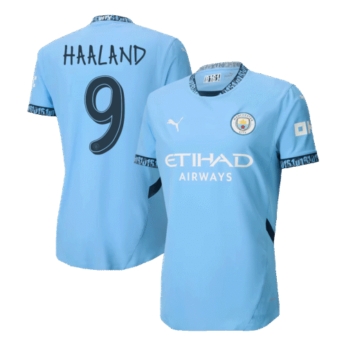HAALAND #9 Manchester City Home Authentic Soccer Jersey 2024/25 - UCL