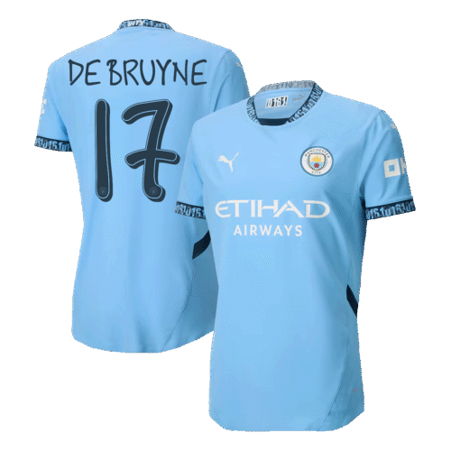 DE BRUYNE #17 Manchester City Home Authentic Soccer Jersey 2024/25 - UCL