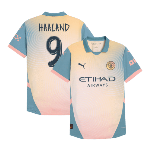 HAALAND #9 Manchester City Fourth Away Authentic Soccer Jersey 2024/25- Definitely City (UCL)