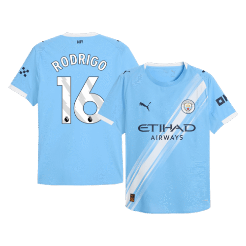 RODRIGO #16 Manchester City Home Authentic Soccer Jersey 2025/26