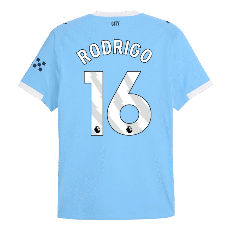 RODRIGO #16 Manchester City Home Authentic Soccer Jersey 2025/26