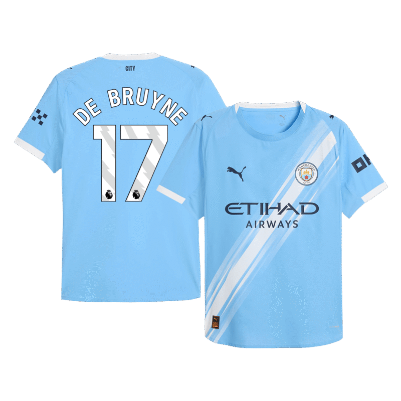 DE BRUYNE #17 Manchester City Home Authentic Soccer Jersey 2025/26