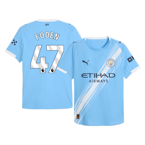 FODEN #47 Manchester City Home Authentic Soccer Jersey 2025/26