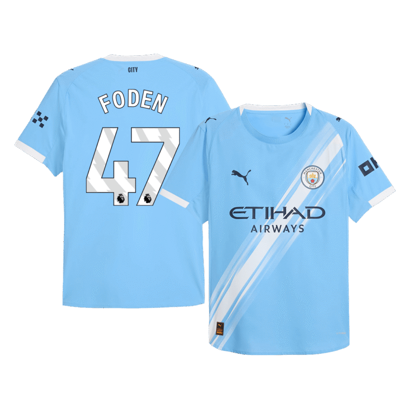 FODEN #47 Manchester City Home Authentic Soccer Jersey 2025/26