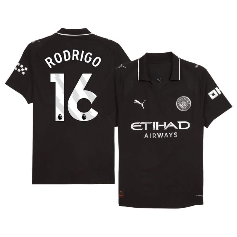 RODRIGO #16 Manchester City Away Authentic Soccer Jersey 2025/26