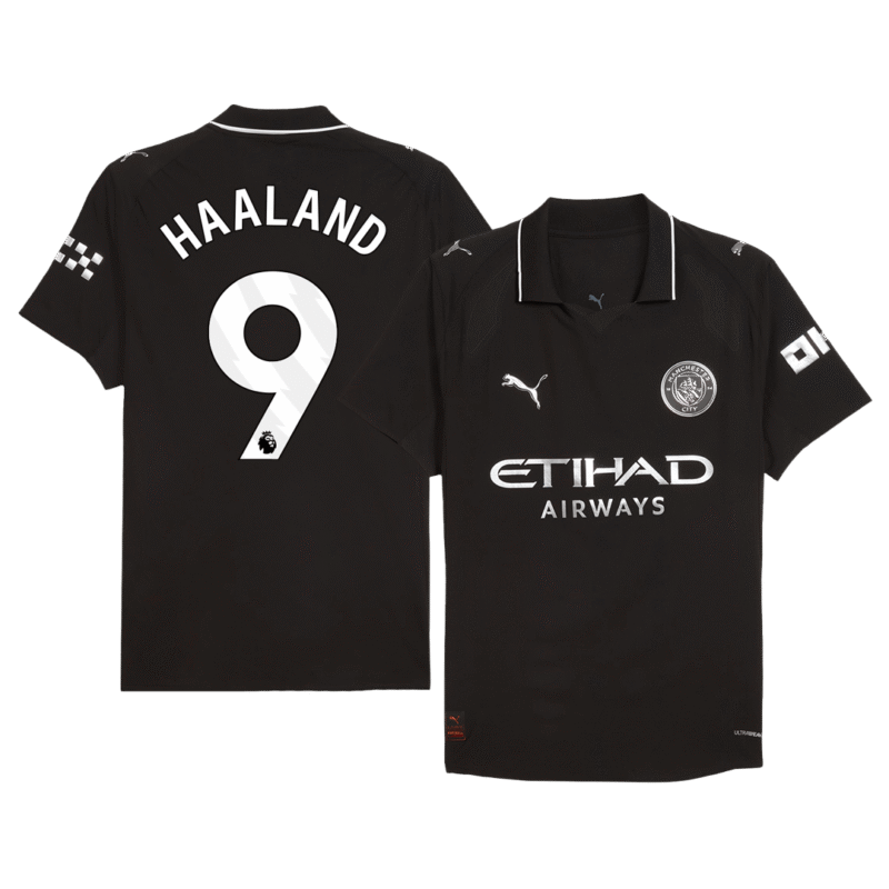 HAALAND #9 Manchester City Away Authentic Soccer Jersey 2025/26